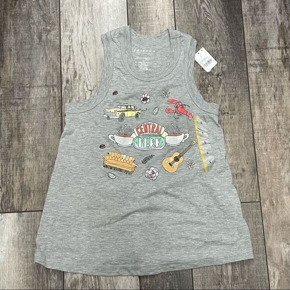 NWT Jerry Leigh Friends Sleeveless Central Perk Gray Tshirt Size Small - Picture 7 of 11
